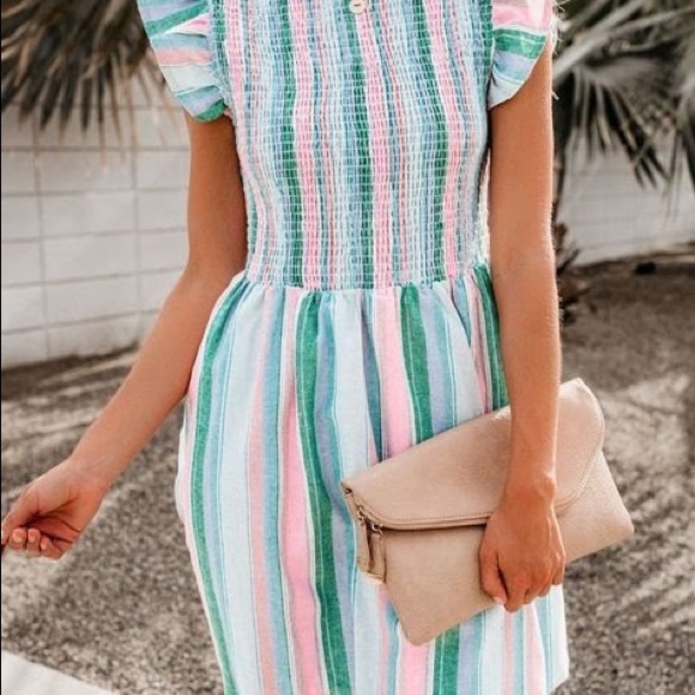 English Factory Ruffle Linen Babydoll Dress - XS